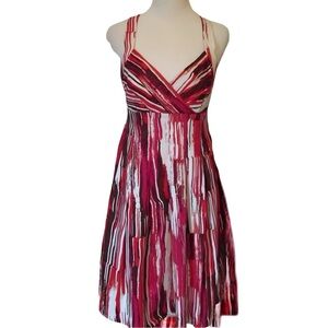 CALVIN KLEIN Cotton Striped Fit & Flare Dress